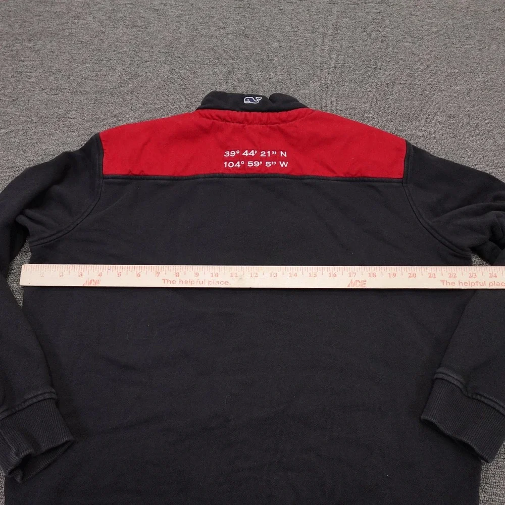 Denver Pioneers Sweatshirt Mens Small Black NCAA Vineyard Vines Quarter Zip